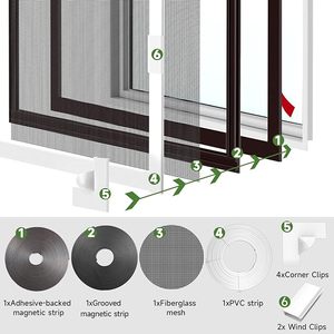 Cửa sổ sàng lọc ruồi côn trùng từ tính Fenster Màn hình Cửa Sổ Khung nhựa PVC chống muỗi - Product Image 3