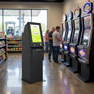 Genmega - Cajero Automático de Acero Inoxidable para Juegos de Habilidad en Línea, Pantalla Táctil Curva, Funciona con Monedas, Garantía de 1 Año, Inglés - Product Image 4