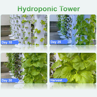 Système de culture hydroponique vertical modulaire TSP-L7-28P-LED pour herbes, fraises, laitues et légumes à feuilles.