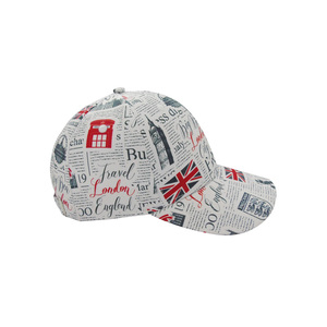 A buon mercato Hip Hop Streetwear Design personalizzato in tutto il giornale stampato in cotone 6 pannelli sport cappello da Baseball cappellino per uomo e donna cappellini - Product Image 3