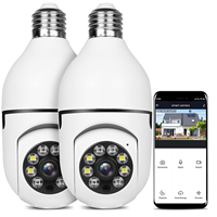 Ampoule intelligente E27 2.4G WiFi avec caméra de surveillance IP 1MP HD, vision nocturne, audio bidirectionnel, détection de mouvement mobile, mini caméra pour bébé