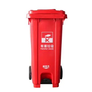 Medio ambiente barato reciclar basura de la calle contenedores pie 100l 120l pedal bin