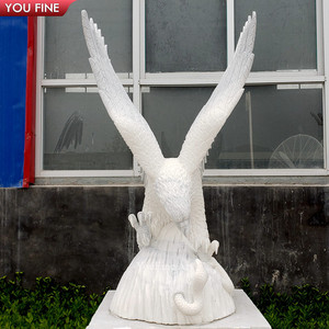 Statues d'aigle <span class=keywords><strong>en</strong></span> marbre blanc sculptées à la main YOUFINE, grandes, avec serpent, pour la décoration de la propriété et du jardin - Product Image 5