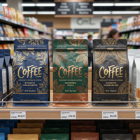 Sachets Doypack Personnalisés pour Café et Thé, en Feuille d'Aluminium, Qualité Alimentaire, avec Fermeture Zip, Fond Plat, Imprimés, pour Poudre
