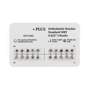 Fournisseur en gros d'orthodontie standard MBT 022 avec 3 crochets d'orthodontie