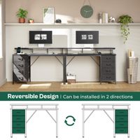 Bureau d'ordinateur SENYU Huuger en PB et métal avec tiroir, durable, facile à nettoyer, moderne, pour bureau à domicile, table d'étude, pieds en forme de X, finition noire