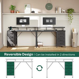 Escritorio de Computadora SENYU Huuger PB & Metal con Cajón, Duradero, Fácil de Limpiar, Moderno, para Oficina en Casa o Estudio, Patas en Forma de X, Acabado Negro - Product Image 6