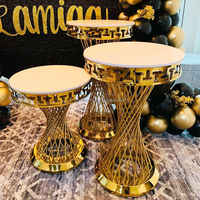 Table à gâteau en acier inoxydable, en métal doré, pour décoration de mariage, Offre Spéciale