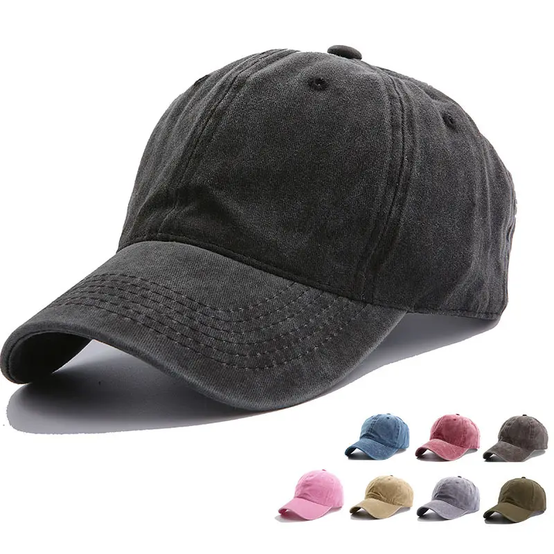 HT-0079 Denim Dad Hat Washed Distressed Cap Summer Sports Hats Denim Men Baseball Cap