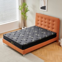 Minimalistisches Luxus-Bettgestell aus PU-Leder mit Handgeknöpftem Kopfteil, Robuster Lattenrost, Stilvolles Weiches Bett für Gäste