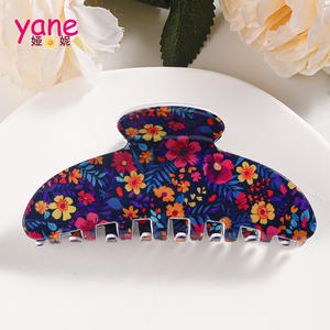 유연한 꽃 디자인의 대형 다채로운 플라스틱 꽃 헤어 클로 클립 부드러운 PVC 헤어 액세서리 - Product Image 6