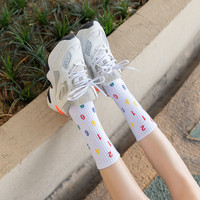 Chaussettes de sport unisexes en coton tube drôle design coloré numéro numérique Sox