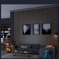 Panneau mural acoustique linéaire en polyester PS ignifuge pour auditorium, chapelle, salle de méditation, isolation phonique, classe B1, retardateur de flamme