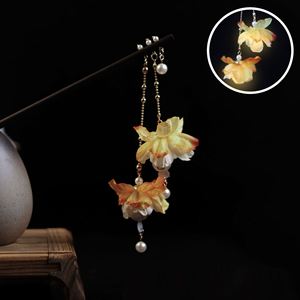 Antique Luminous Hair Sticks Wooden Hairpins Chinese Hanfu Hair Accessories Fluorescent <b>Lamp</b> <b>Balls</b> Fairy Headdress Headwear - Product Image 6