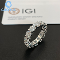 Bague de mariage en argent sterling 925 massif de luxe, diamant de laboratoire D VS de 5 mm, taille brillant rond, certifiée IGI