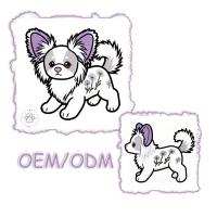 Fabricant OEM ODM d'animaux en peluche, jouet en peluche personnalisable, loup avec sac à dos