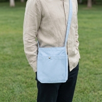 Sac bandoulière en coton épais gris foncé, vierge et personnalisable, sac fourre-tout à bandoulière, pochette de rangement pour le bureau et les trajets quotidiens
