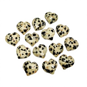 Colgante de Corazón de Jaspe Dálmata Natural de 12mm, Tallado a Mano, Precio al por Mayor para Fabricación de Joyería - Product Image 1