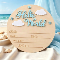 Plaque d'annonce de naissance, carte d'annonce de naissance, panneau personnalisé « Bonjour le monde »