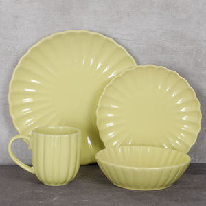 Multi-Occasion Kitchen Custom Logo Ceramic Plate <b>Set</b> <b>White</b> Embossed Porcelain <b>Dinner</b> <b>Set</b> - Product Image 1