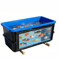 Bassin à poissons en fibre de verre de 300 gallons avec fenêtre, système de filtration pour bassin à koïs, revêtement en gel durable, résistant à la corrosion et aux UV, personnalisable