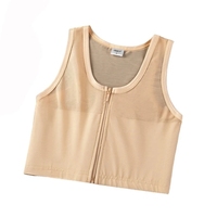 Reliure de poitrine de service OEM Reliure pour hauts de femmes Trans pour garçon manqué Cool Mesh Half FTM Reliure de poitrine avec fermeture éclair plate
