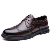 2024 pas cher prix en cuir hommes chaussures habillées plates à lacets formel noir marron hommes chaussures en cuir pointu