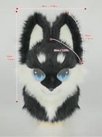 Costume réaliste en fausse fourrure pour chien, idéal pour Halloween, incluant masque de tête, pattes, queue et pattes de pieds, pour cosplay et conventions