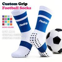 Chaussettes de football FlexGrip Standard Bottom Grip, antidérapantes, avec logo personnalisé, respirantes pour l'été, entraînement en salle, compétition.