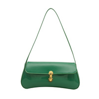 Vintage Damen PU Leder Umhängetaschen Einfache einfarbige Lady Phone Achsel Tasche Lock Design Weibliche Casual Handtaschen Geldbörse