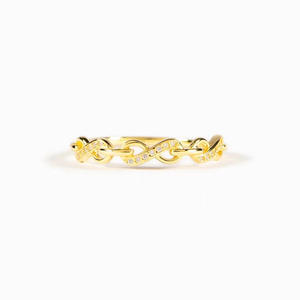 Anello alla Moda T0581, Tono Oro con Zirconi Cubici, Design Infinito, Gioiello Unisex da Regalo - Product Image 5