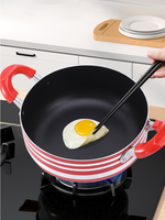 Ensemble de 5 casseroles et poêles en alliage d'aluminium, fond épais, doubles poignées, couvercle en verre, compatible gaz et induction, batterie de cuisine