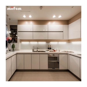 Cocinas en forma de U pintadas en <span class=keywords><strong>blanco</strong></span> de estilo minimalista y atmosférico - Product Image 1