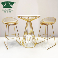 Table de bar mobile haute en acier inoxydable pour événements d'extérieur