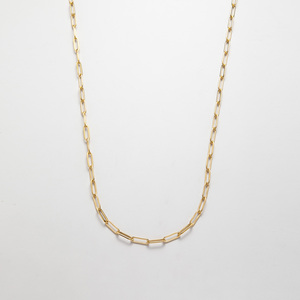 Thời Trang Không Thấm Nước Đồ Trang Sức Thép Không Gỉ Giấy Clip Liên Kết Chuỗi Vòng Cổ 18K Mạ Vàng Punk Chuỗi Choker Vòng Cổ Yf2449 - Product Image 4