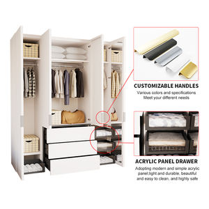 Nieuwbouw 4 Deuren Stalen Kledingkast Met 3 Laden Metalen Kasten Voor Slaapkamer Garderobe Lemari Pakaian - Product Image 4