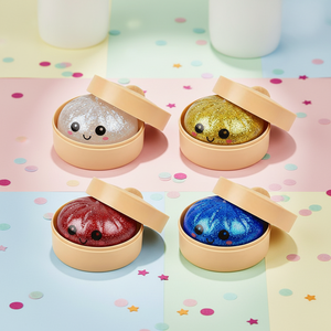 Juguete Promocional Antiestrés: Dumplings y Bollos Blandos con Cara Sonriente, Juguetes de Comida con Kit de Vaporera - Product Image 2