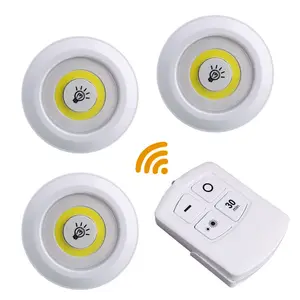 LED PIR Sensor Gerak Kabinet Cahaya Lemari Lampu Dapur Di Bawah Kabinet Baterai Lampu Malam LED dengan Remote Control Set 3
