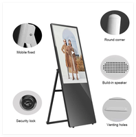 Affichages numériques LCD pliables gratuits pour centres commerciaux, écrans publicitaires CMS 2K 4K 43 pouces sur pied, affichage de bienvenue
