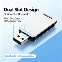 Lecteur de carte SD TF USB 2.0 haute vitesse, adaptateur de carte mémoire portable pour appareil photo Canon Nikon Sony, ordinateur portable, téléphone, MacBook, Android OS