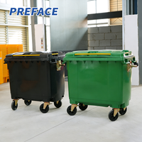 Poubelle extérieure grande capacité, différents types, poubelles à pédale et à roulettes, poubelles en plastique 120L, poubelles pour espaces publics