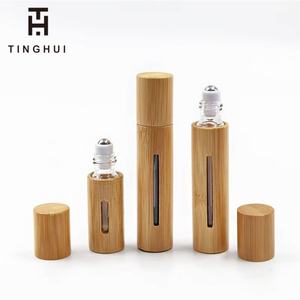 Botellas de Aceite Esencial Personalizadas con Rodillo de Bambú de 5ml, Botellas de Perfume al por Mayor de 10ml con Rodillo de Bambú - Product Image 1