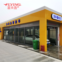 FLYING Máquina de Lavado de Coches Comercial Totalmente Automática con Túnel de Transporte de Placa Plana Única Eléctrico, de Acero Inoxidable, para Uso en Gasolineras