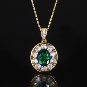 Wholesale Eco-friendly Copper Gold Plated 8*10-5*7mm <b>Emerald</b> Green Cubic Zirconia Retro Jewelry Set for Women - Product Image 4