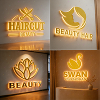 Enseigne 3D Premium en Métal Illuminée, Lettres en Aluminium avec Canal LED, Enseigne Publicitaire pour Immobilier, Boutique, Entreprise, Panneau Lumineux