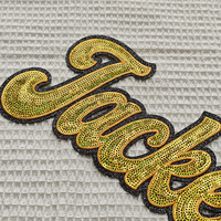 Patchs thermocollants personnalisés en gros pour vêtements et vestes, avec lettres brodées, logo, paillettes et sequins, grand format, pour universités