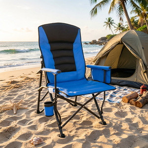 Custom High Quality Adjustable <b>Backrest</b> Portable Metal Luxury Arm Outdoor Recliner Fishing Folding Camping Garden Beach Chairs - Product Image 1