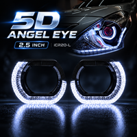 Cache de projecteur LED 5D Crystal Angel Eye pour phares de voiture, personnalisation et rétrofit de phares, logo personnalisé, fourniture OEM ODM