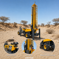 Foreuse de puits d'eau montée sur roues KY350 Yuchai 91kW, pour trous de 140-325mm, profondeur 450m, machine de forage KAIYAN 350, 8,4 tonnes