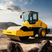 Rouleau compacteur vibrant à tambour unique FURD pour routes, 6 tonnes, moteur diesel refroidi par eau, pompe à haute performance, compacteur à roulement élevé
